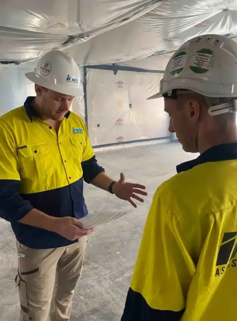 Irwin Services asbestos removal Brisbane job site showing professional containment
