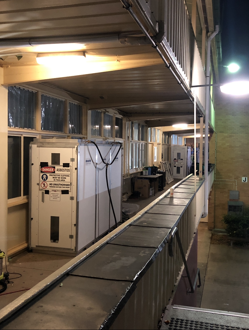 Irwin Services asbestos removal specialist on Brisbane job site