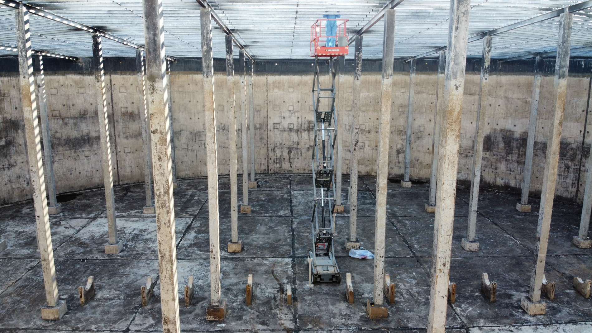 Drone aerial photo of Irwin Services industrial asbestos removal Brisbane