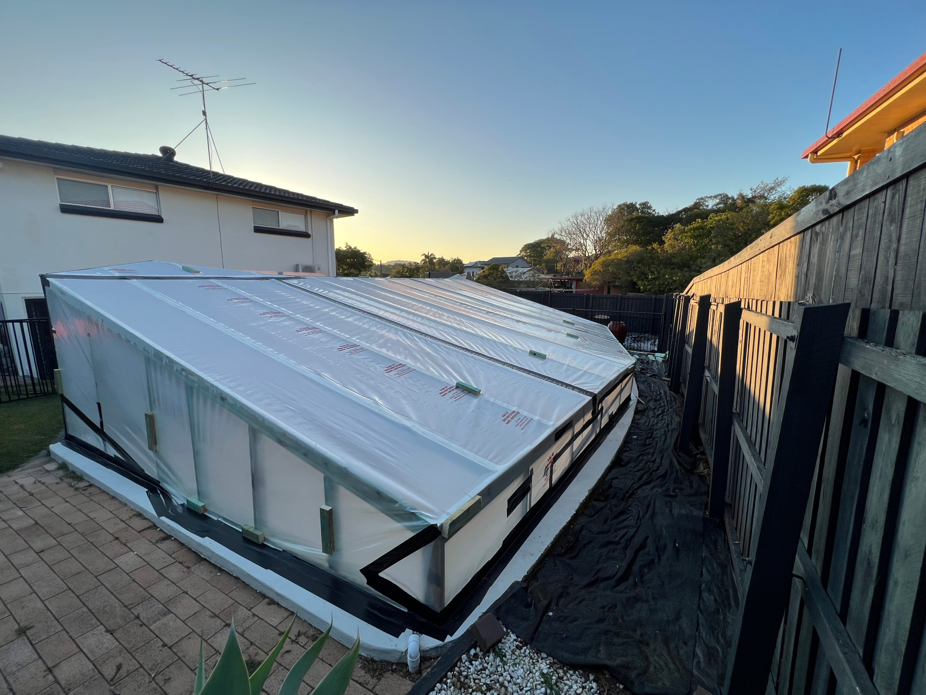 Pool_2 Irwin Services specialist removing asbestos from pool area at Brisbane property